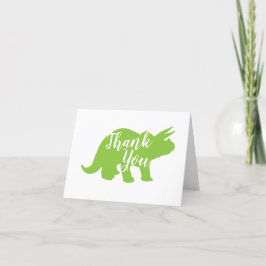 Tarjeta De Agradecimiento Dinosaurio lindo Baby Shower Dino Blue and Green B