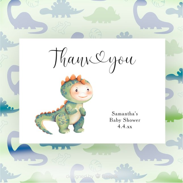 Tarjeta De Agradecimiento Dinosaurio niño Regalo de baby shower  (Subido por el creador)