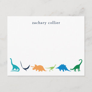 Tarjeta De Agradecimiento Dinosaurio Preppy Personalizado Gracias Stationery