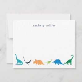 Tarjeta De Agradecimiento Dinosaurio Preppy Personalizado Gracias Stationery