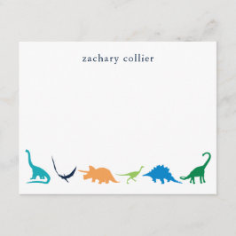 Tarjeta De Agradecimiento Dinosaurio Preppy Personalizado Gracias Stationery