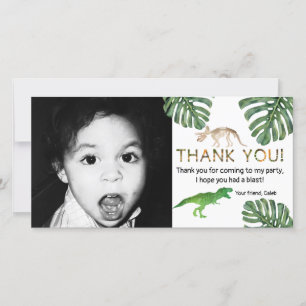 Tarjeta De Agradecimiento ¡Dinosaurios! La fiesta de cumpleaños del