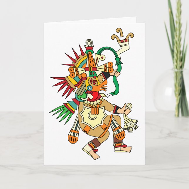 Tarjeta De Agradecimiento Dios azteca Quetzalcoatl (Anverso)