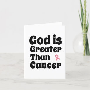 Tarjeta De Agradecimiento Dios es más grande que el cáncer - Fe Inspiradora