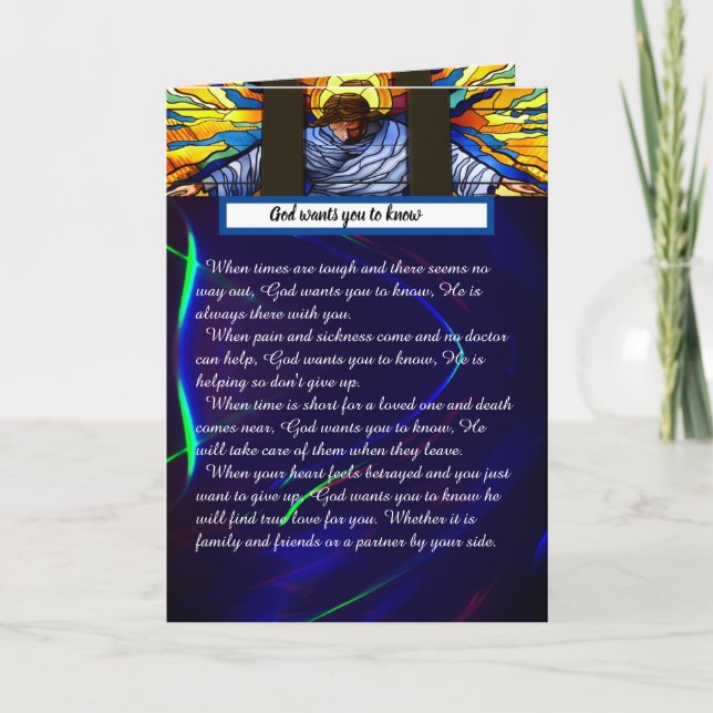 Tarjeta De Agradecimiento Dios quiere que lo sepas (Anverso)