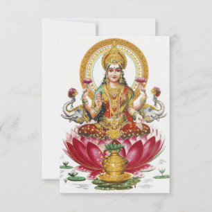 Tarjeta De Agradecimiento Diosa hindú Lakshmi