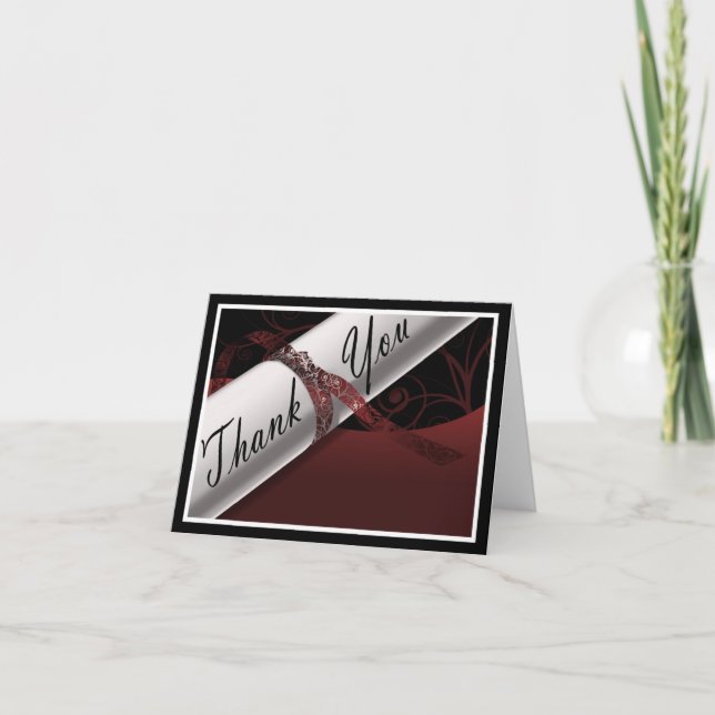 Tarjeta De Agradecimiento Diploma blanco y marrón (Anverso)