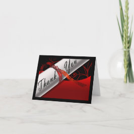 Tarjeta De Agradecimiento Diploma rojo y negro