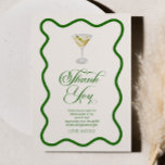 Tarjeta De Agradecimiento Dirty Thirty Green Dirty Martini Birthday Party<br><div class="desc">¡Esta es una sucia fiesta de cumpleaños de Treinta Green Dirty!</div>