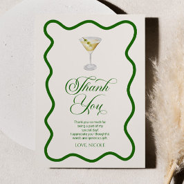 Tarjeta De Agradecimiento Dirty Thirty Green Dirty Martini Birthday Party