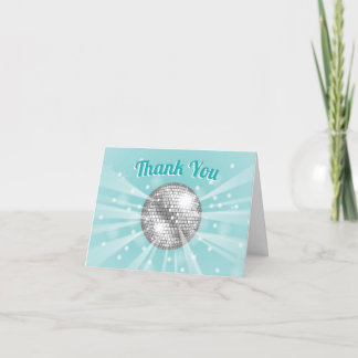 Tarjeta De Agradecimiento Disco Ball Baby Shower Groovy Gracias