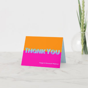 Tarjeta De Agradecimiento Disco Neon Bright Fun Funky Photo