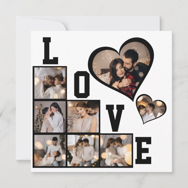 Tarjeta De Agradecimiento Diseña tu propio collage de 8 fotos (Anverso)