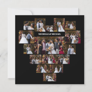 Tarjeta De Agradecimiento Diseña tu propio collage de fotos con forma de cor