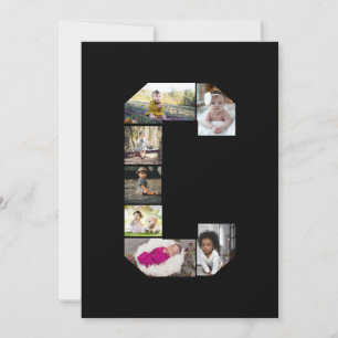 Tarjeta De Agradecimiento Diseña tu propio collage de fotos con la letra C