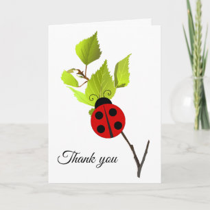 Tarjeta de agradecimiento diseñada con mariquita