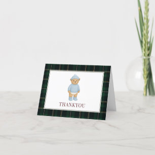 Tarjeta De Agradecimiento Diseñador de oso de Preppy clásico Reproducir Baby
