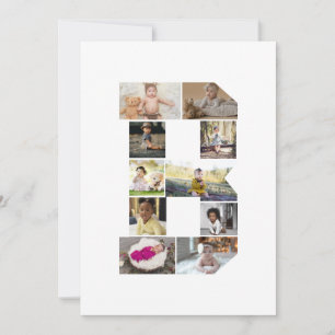 Tarjeta De Agradecimiento Diseñar su propia letra B Collage de fotos