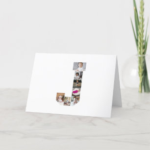 Tarjeta De Agradecimiento Diseñar su propia letra Collage de fotos J