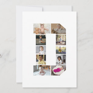 Tarjeta De Agradecimiento Diseñar su propia letra D Collage de fotos