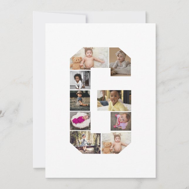 Tarjeta De Agradecimiento Diseñar su propia letra G Collage de fotos (Anverso)