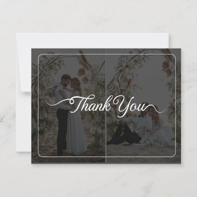 Tarjeta De Agradecimiento Diseñar su propio Boda de 2 Collages de fotos (Anverso)