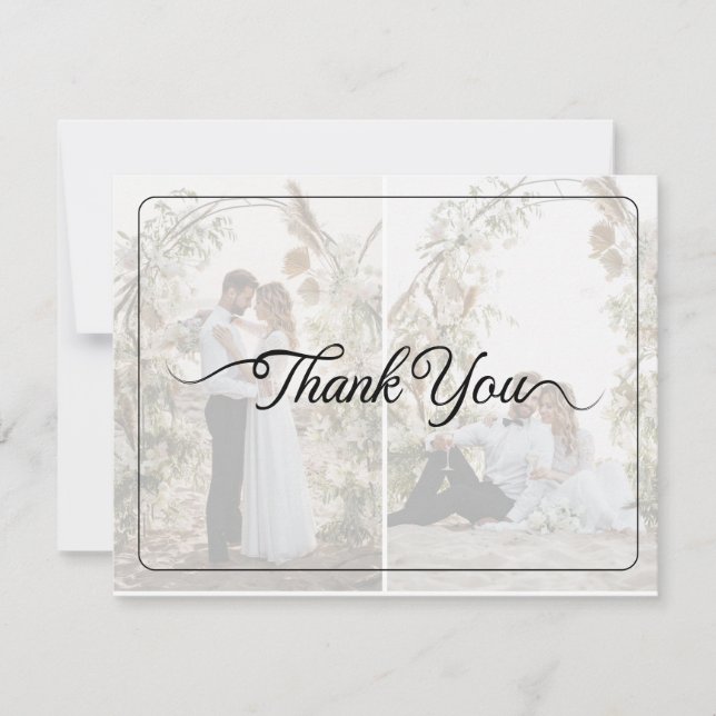 Tarjeta De Agradecimiento Diseñar su propio Boda de 2 Collages de fotos (Anverso)