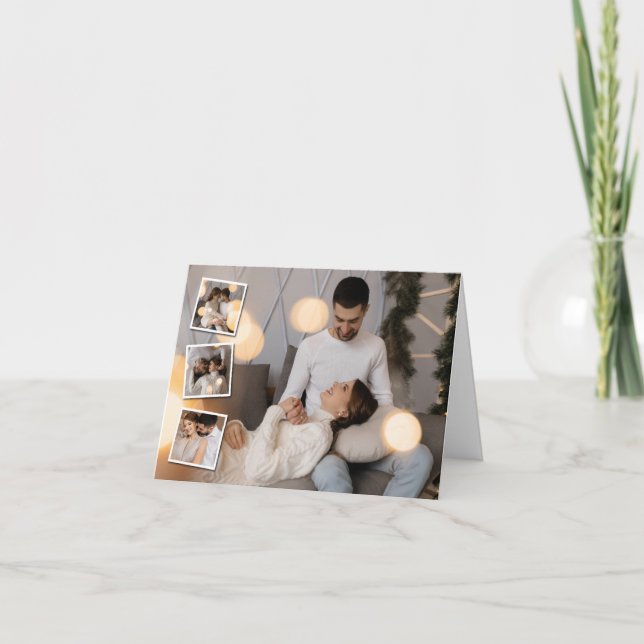 Tarjeta De Agradecimiento Diseñar su propio Collage de fotos 4 (Anverso)