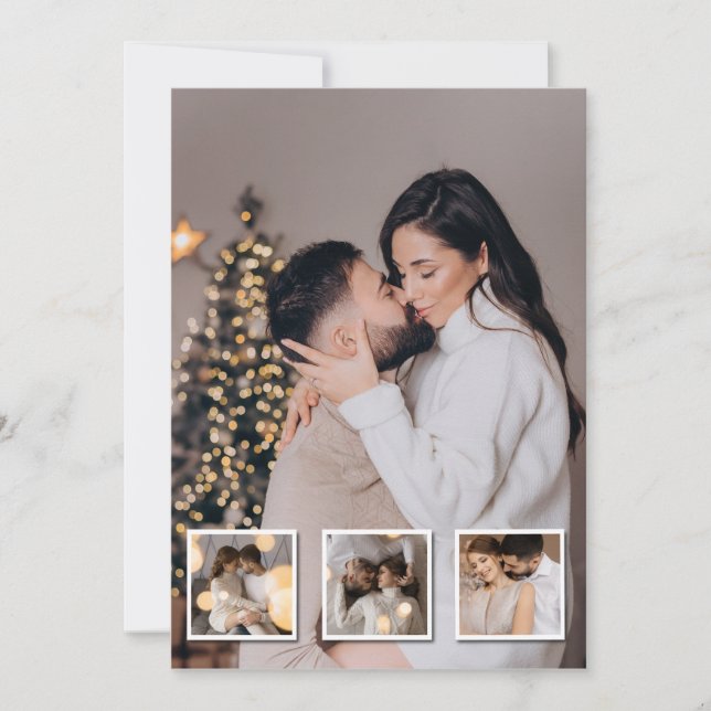 Tarjeta De Agradecimiento Diseñar su propio Collage de fotos 4 (Anverso)