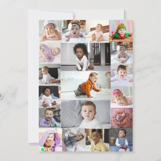 Tarjeta De Agradecimiento Diseñar su propio Collage de fotos de 19 (Anverso)