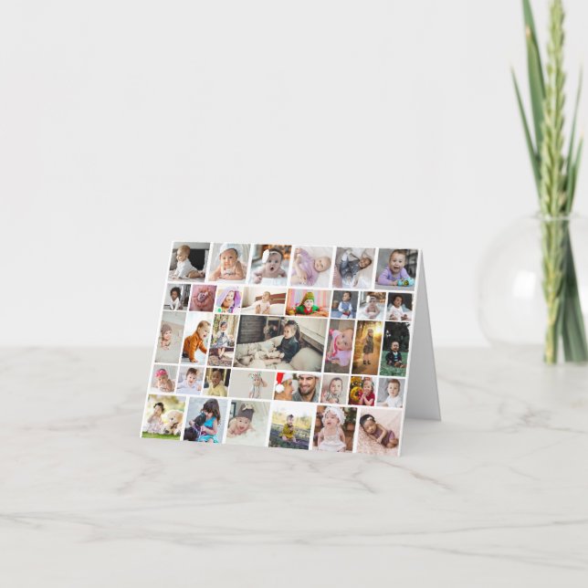 Tarjeta De Agradecimiento Diseñar su propio Collage de fotos de 35 (Anverso)