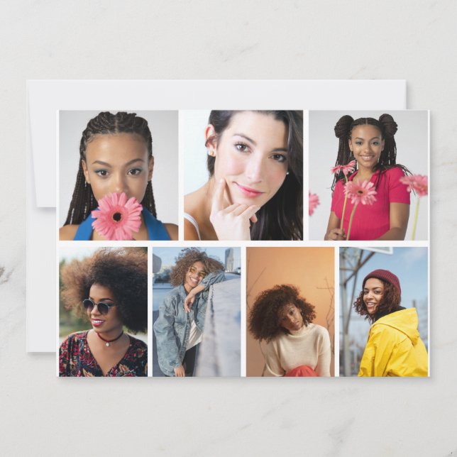 Tarjeta De Agradecimiento Diseñar su propio Collage de fotos de 7 (Anverso)