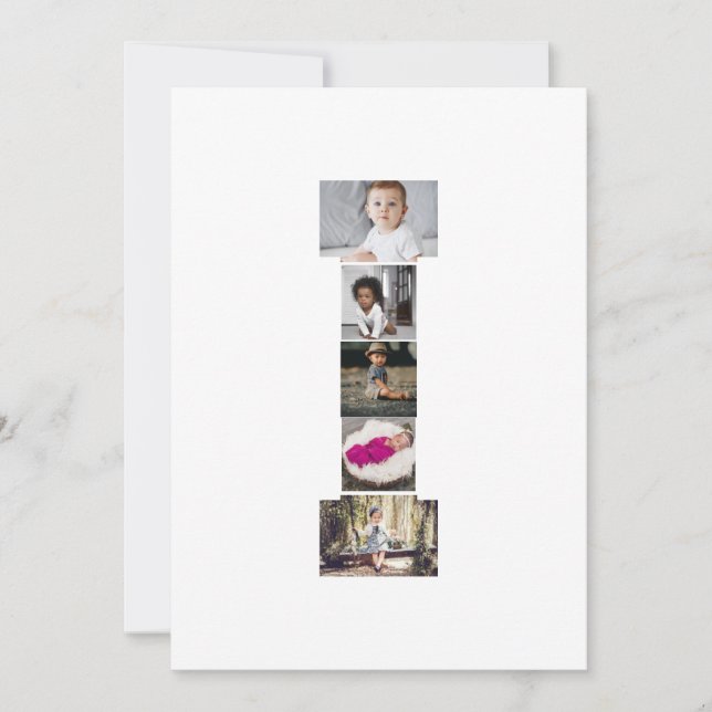 Tarjeta De Agradecimiento Diseñar tu propia letra I Collage de fotos (Anverso)