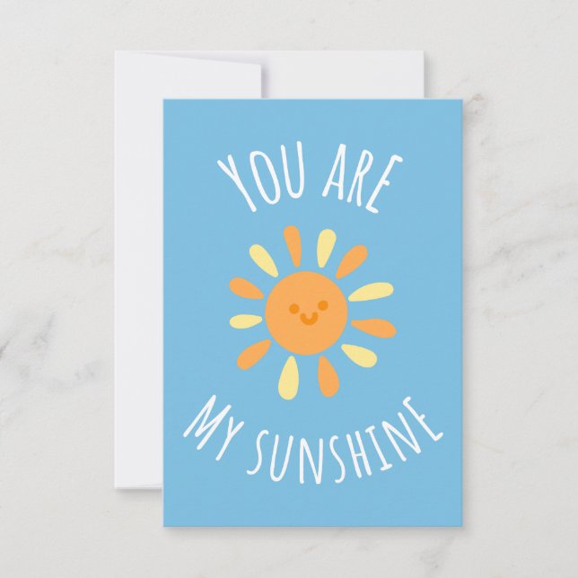 Tarjeta De Agradecimiento Diseño Adorable de Sol 'Eres Mi Sol' Alegre (Anverso)