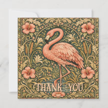 diseño art nouveau de flamenco rosa vintage