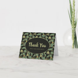 Tarjeta De Agradecimiento Diseño Botánico de Hoja Elegante
