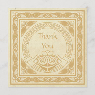 Tarjeta De Agradecimiento Diseño Celta Con Boda Claddagh Gracias