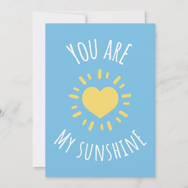 Tarjeta De Agradecimiento Diseño Cute Heart Sun de 'Eres mi brillo solar' (Anverso)