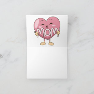 Tarjeta De Agradecimiento Diseño de abrazo de corazón de mamá Kawaii