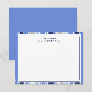 Tarjeta De Agradecimiento Diseño de acuarela de tonos azules rayados cepilla