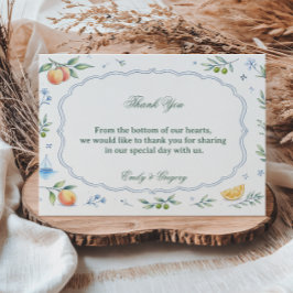 Tarjeta De Agradecimiento Diseño de Apreciación Floral de Cítricos Mediterrá