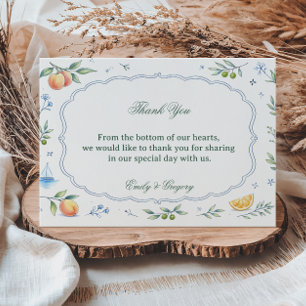 Tarjeta De Agradecimiento Diseño de Apreciación Floral de Cítricos Mediterrá