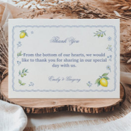Tarjeta De Agradecimiento Diseño de Apreciación Floral de Limón Mediterráneo