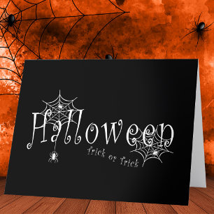Tarjeta De Agradecimiento Diseño de Araña de Halloween Truco o Truco Espeluz