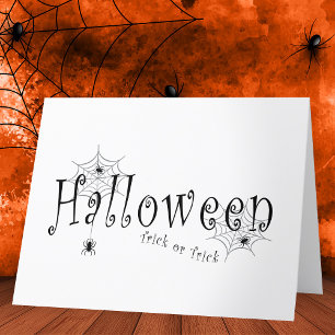 Tarjeta De Agradecimiento Diseño de araña de Halloween Truco o Truco espeluz