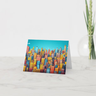 Tarjeta De Agradecimiento Diseño de arquitectura de ciudad Dibujo de acuarel