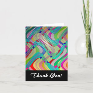 Tarjeta De Agradecimiento Diseño de Arte Abstracto Colorido Divertido