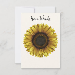 Tarjeta De Agradecimiento Diseño de arte botánico Vivid Sunflower