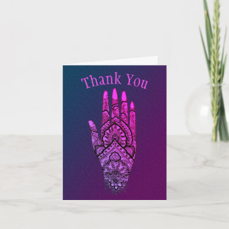 Tarjeta De Agradecimiento Diseño de arte de tatuaje de mano de Mehndi