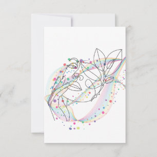 Tarjeta De Agradecimiento Diseño de cara de dibujo lineal simple diseño artí
